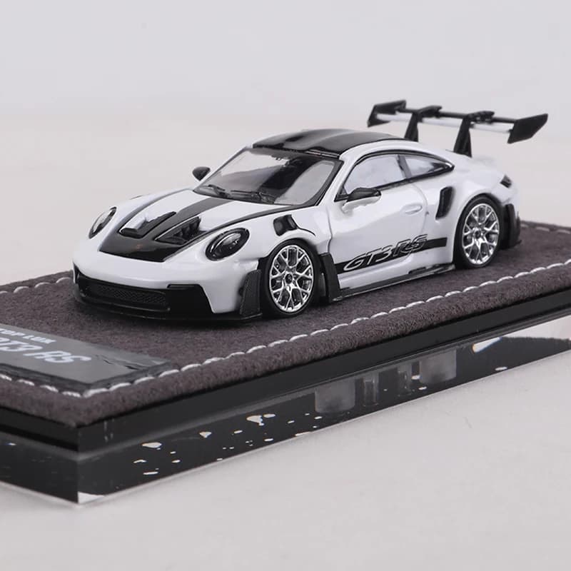 TOP LUX 1:64 992 GT3 RS Modèle de voiture en alliage blanc avec toit en carbone