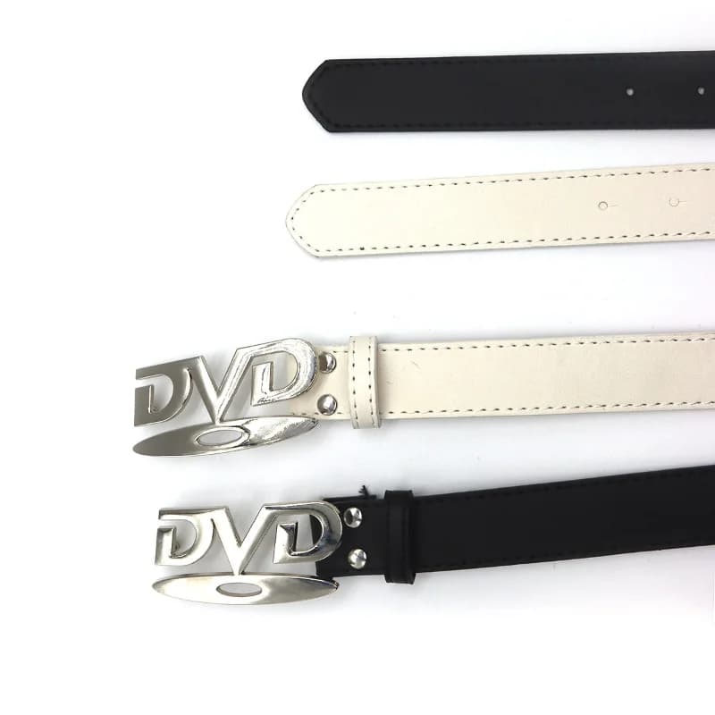 Ceinture unisexe à boucle DVD au design nostalgique, pour hommes et femmes, idéale pour les jeans, p