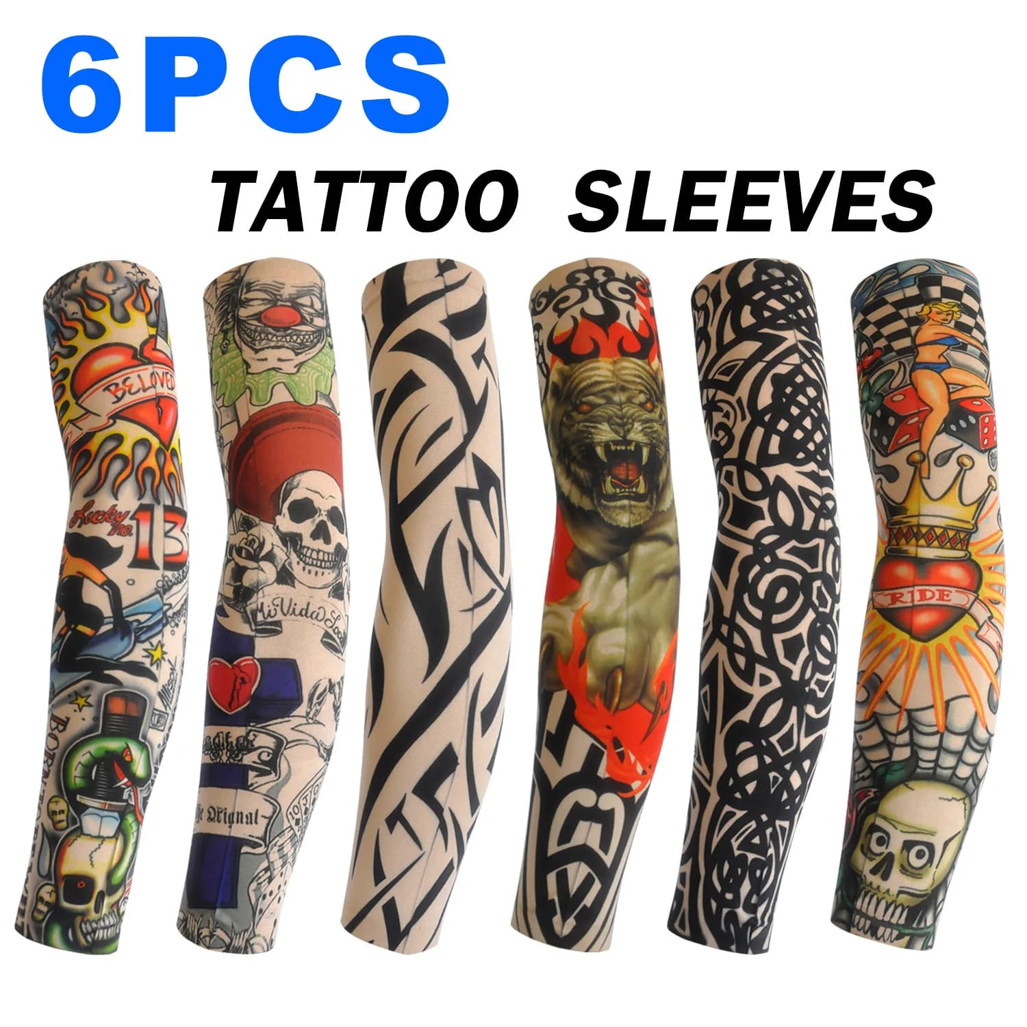 Manchons de tatouage élastiques Anti-brûlure pour hommes et femmes, 6 pièces, pour boîte de nuit en 