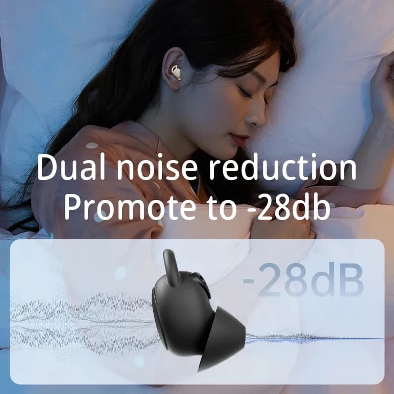 HaaYot sans fil Sleepbuds Bluetooth dormir écouteurs Mini invisible confortable blocage du bruit cas