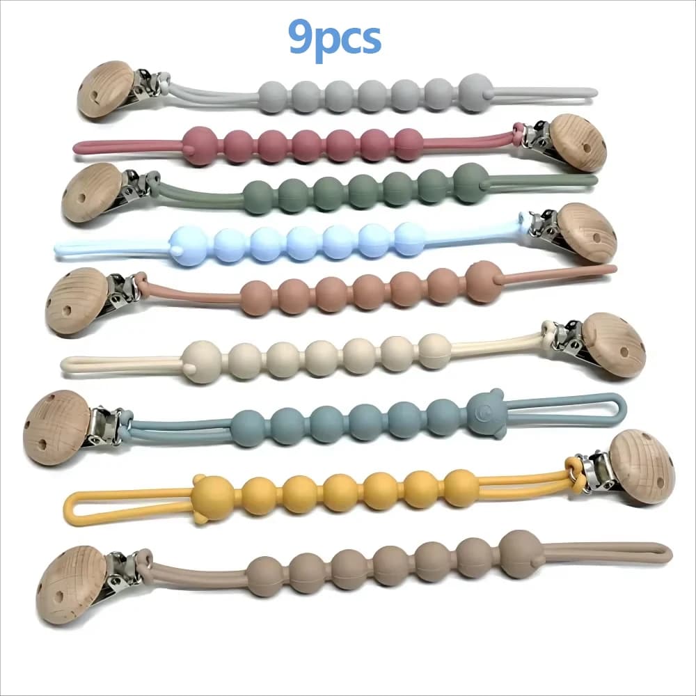 1/9 pièces bébé une chaîne de sucette bébé sucette lanière de qualité alimentaire Silicone dentition