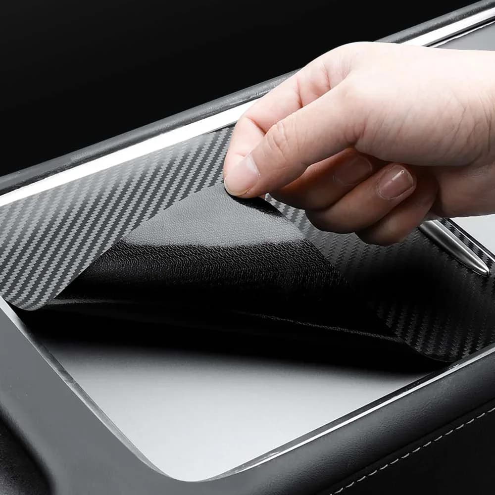 Autocollant pour panneau de Console centrale Tesla modèle 3 Y 2021 – 2023, Film Grain de bois, couve