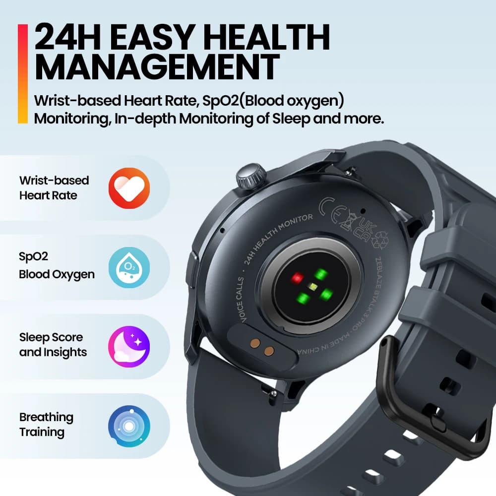 [Première mondiale 2024] Zeblaze Btalk 3 Pro montre intelligente AMOLED affichage Hi-Fi Bluetooth ap