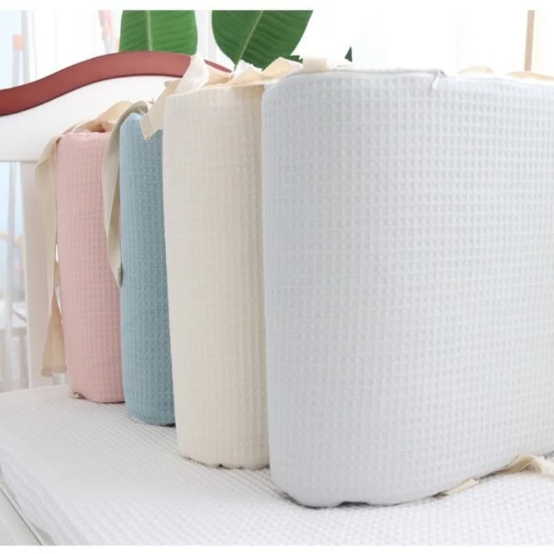 Ensemble de pare-chocs de berceau de bébé lavable en coton gaufré une pièce pour les nouveau-nés pou