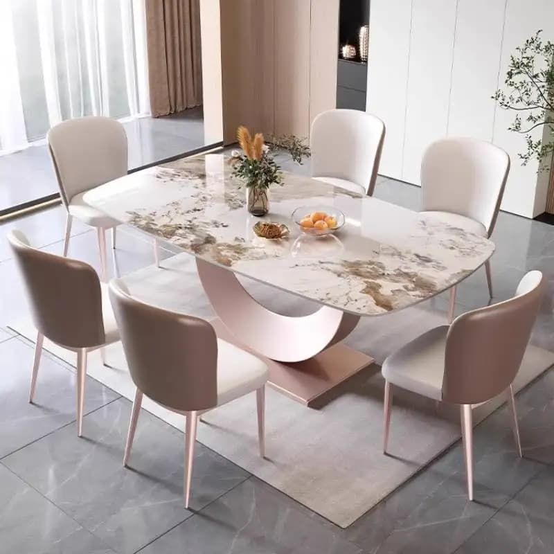 Chaises rectangulaires modernes en marbre pour salle à manger, table de cuisine, salle de réception,