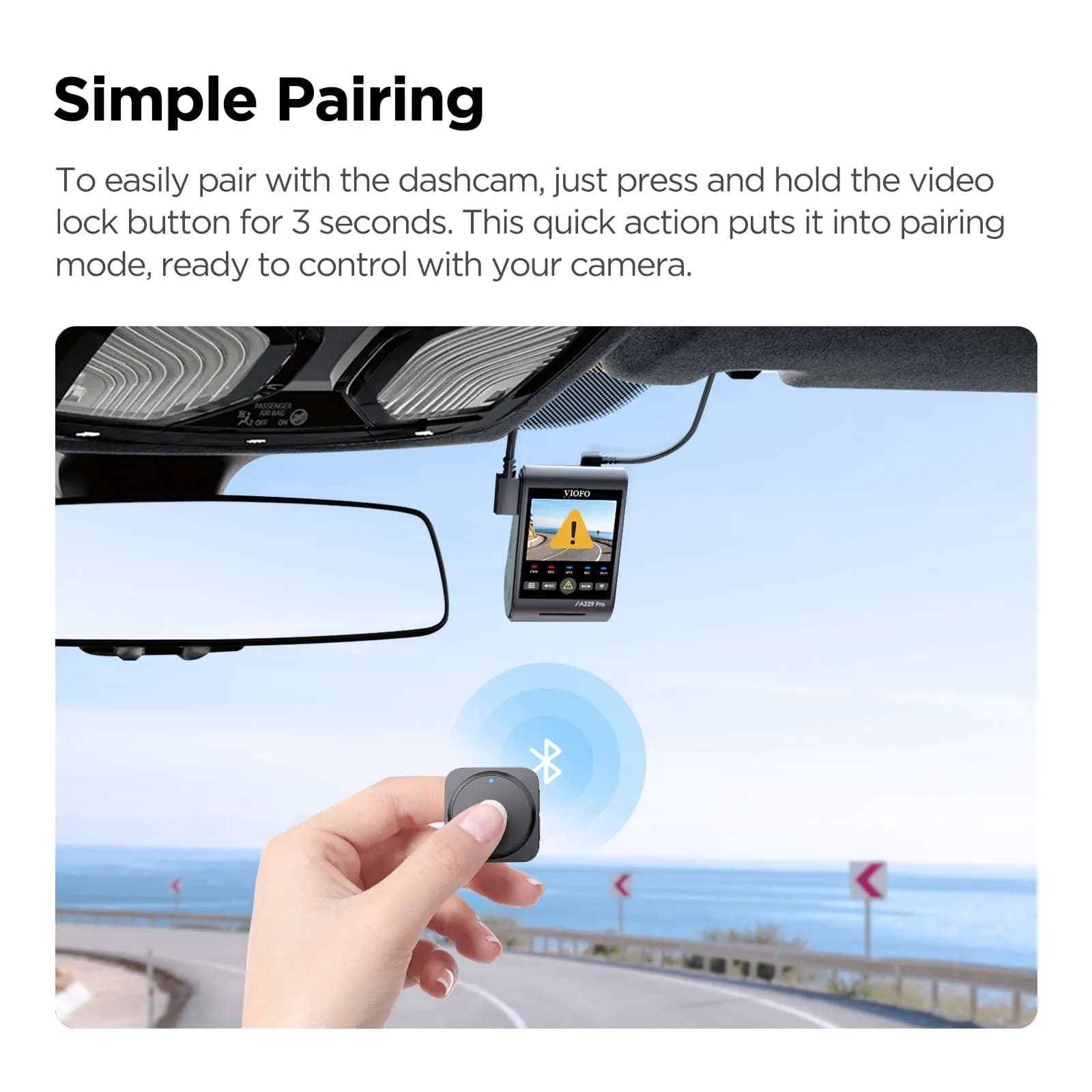 VIOFO – télécommande Bluetooth sans fil BTR200 améliorée, avec fonction de verrouillage des événemen