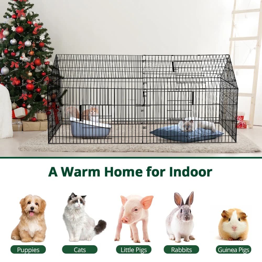 Enclos de parc pour animaux de compagnie avec housse de protection et sol, manteau de course jetable