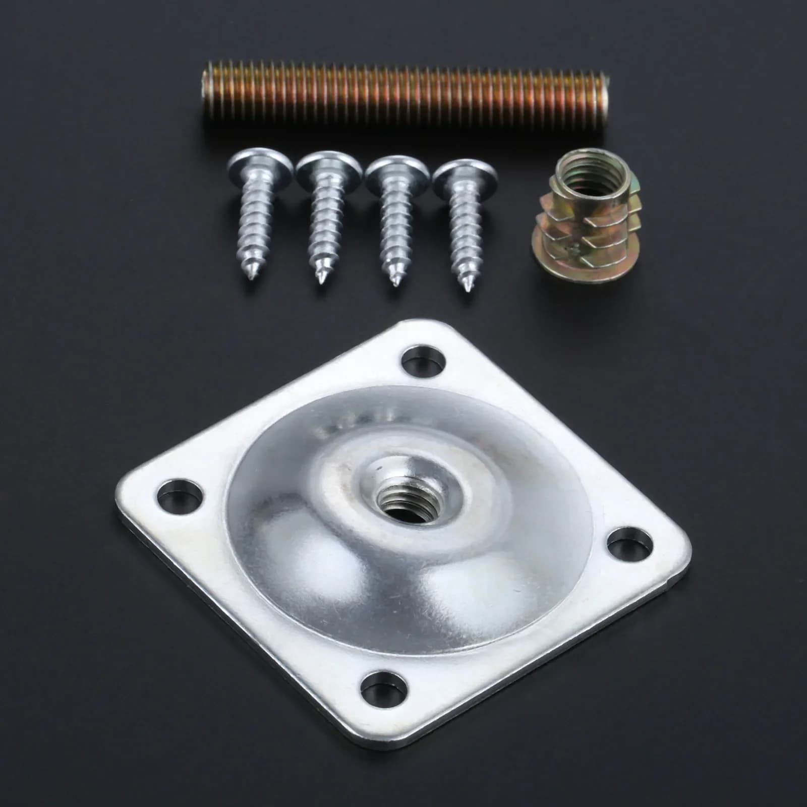 Pied de meuble carré, plaque montée, pied de table en fer, accessoire de rêve avec adaptateur femell