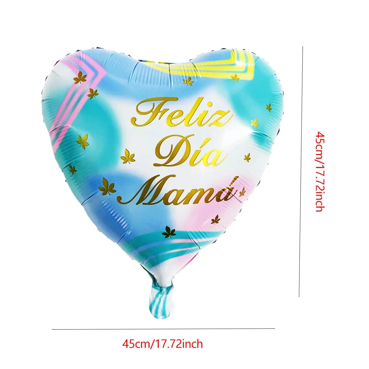 6 pièces 18 pouces anglais espagnol joyeux fête des mères coeur ballons ronds t'aime maman meilleure