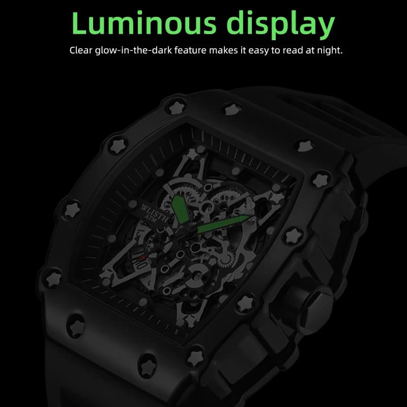 Montre de commerce extérieur grand cadran pour hommes Quartz étanche Sport carré montre lumineuse po