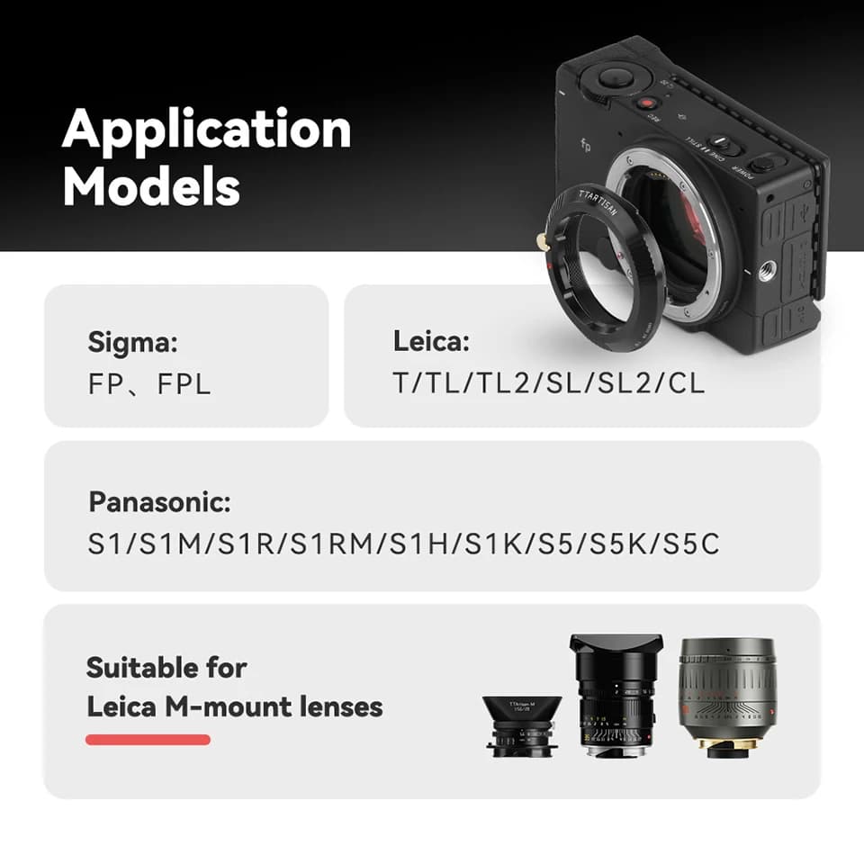 TTArtisan Adaptateur M-L pour Leica M-16:à Sigma yen FPL Leica T TL TL2 SL SL2 CL Panasonic l's S1M 