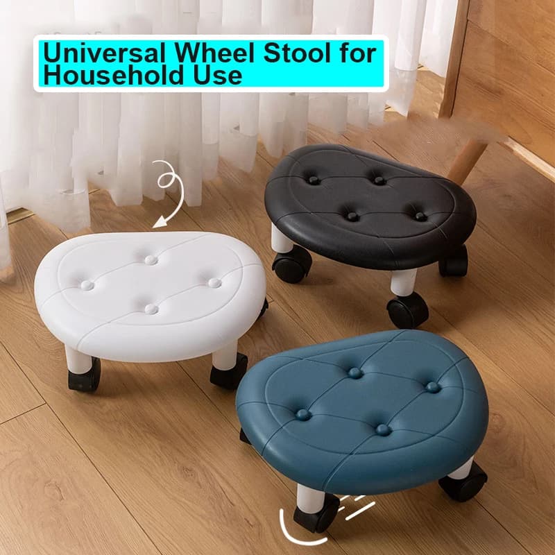 Tabouret à roulettes universel pour usage domestique, siège bas à poulie avec roulettes, tabouret mu