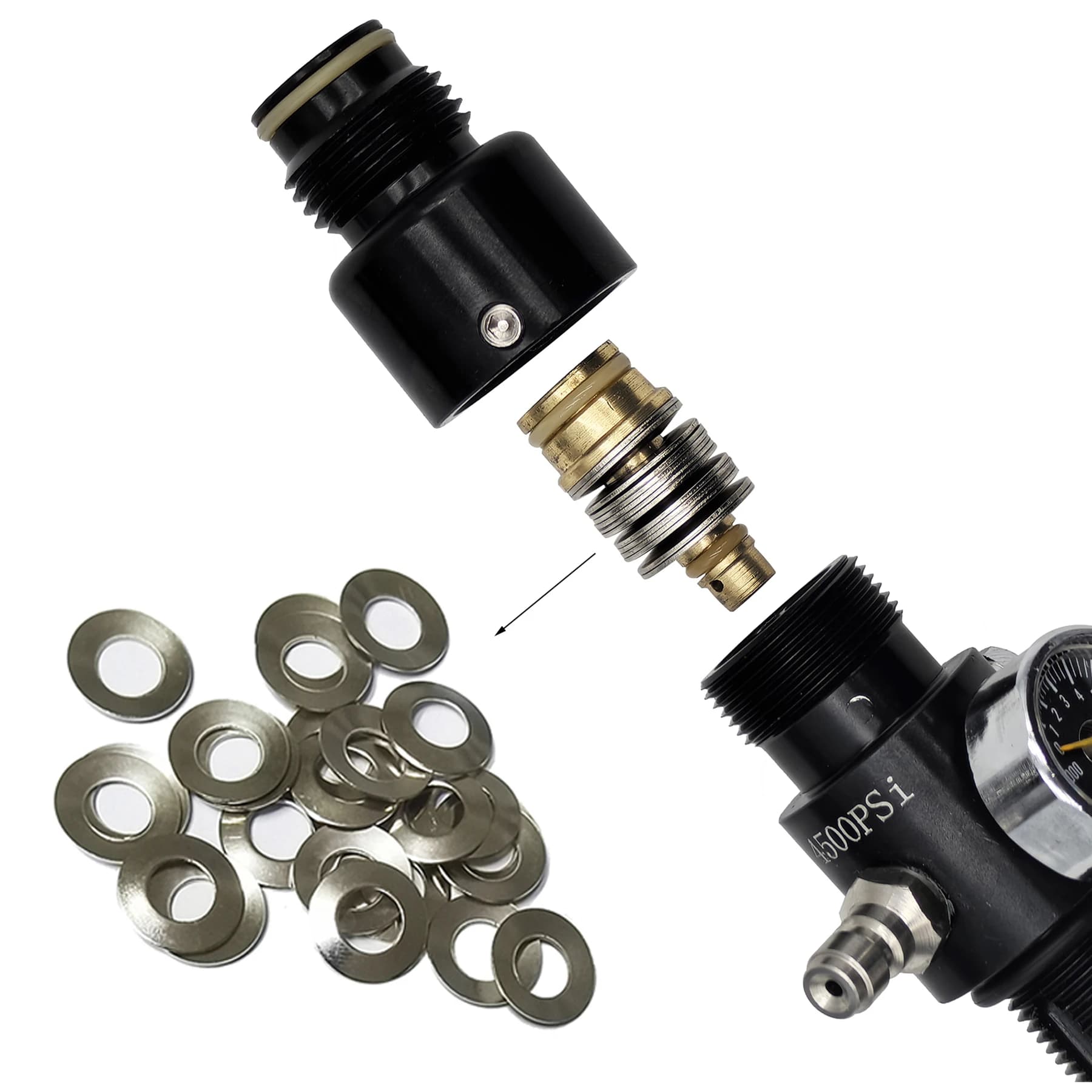 HPA 4500psi cylindre régulateur de réservoir d'air filetage de Valve M18 * 1.5 ou 5/8-18UNF sortie 8