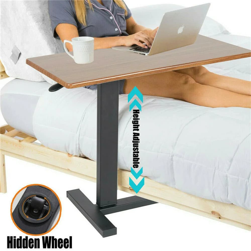 Grand bureau d'ordinateur portable sur le lit roulant, support de table réglable recommandé pour l'h