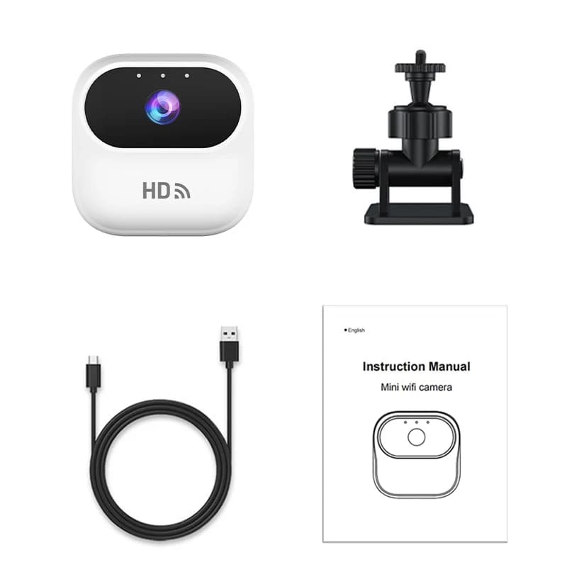 Mini caméra d'action sans fil 1080P WiFi, caméra de sécurité intelligente pour la maison, enregistre