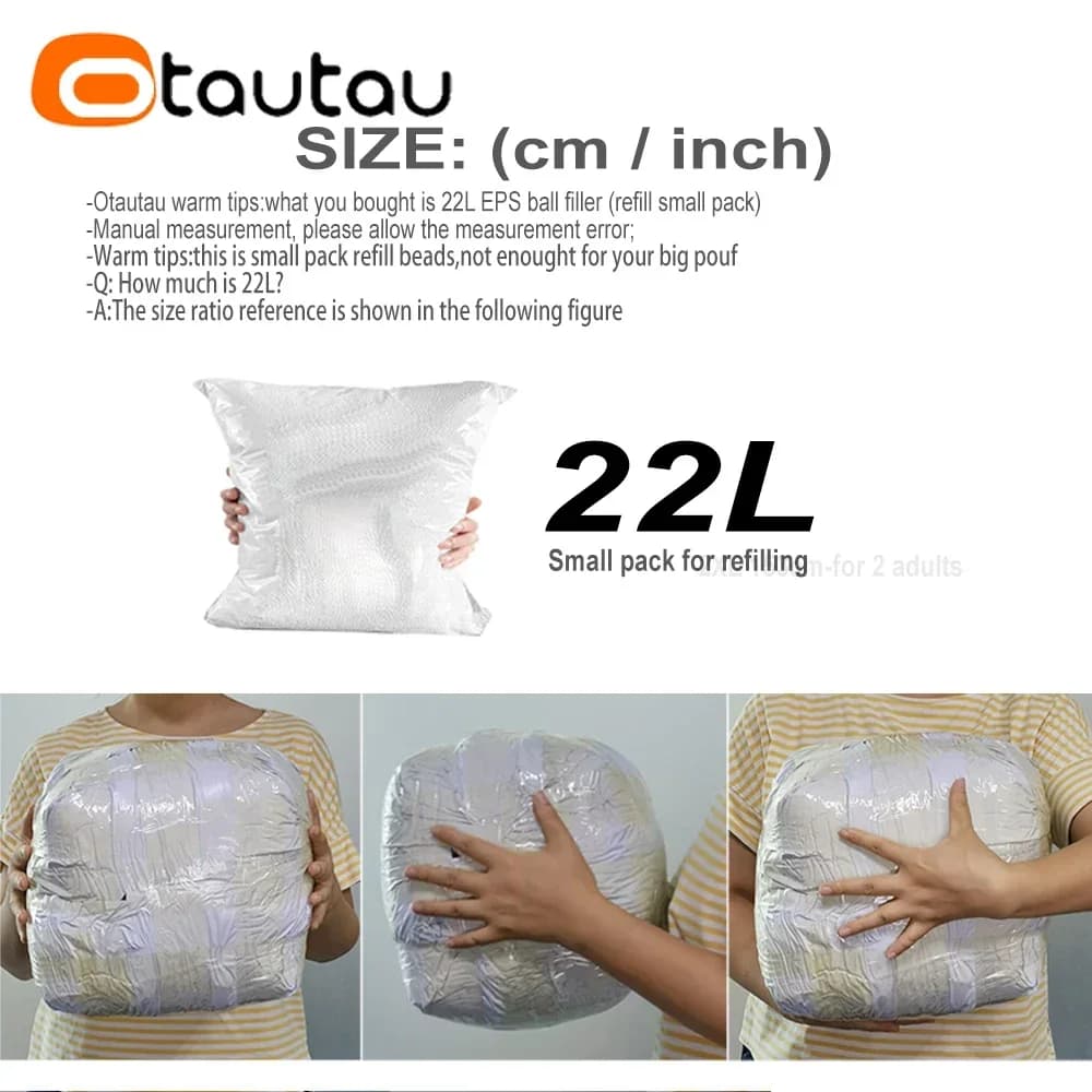 OTAUTAU-Remplissage de pouf boule EPS, mousse de remplissage, sac de haricot en polystyrène, remplis