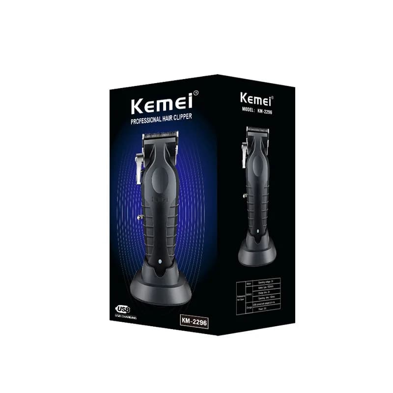 KM2296 Kemei Original professionnel Rechargeable tondeuse à cheveux réglable tondeuse à cheveux USB 