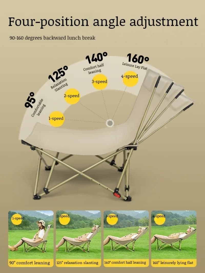 Chaise de bureau Portable tabouret réglable Camping pêche chaise de loisirs pause déjeuner dos lune 