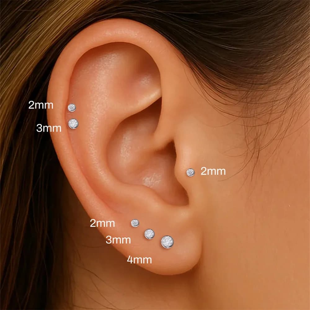 Aide Moissanite diamant boucles d'oreilles pour femmes original 925 en argent Sterling vis arrière f