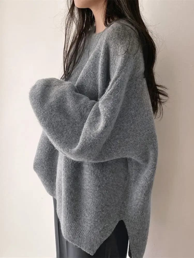 Alien Kitty-Pull en tricot surdimensionné pour femme, style paresseux, pull pour femme de bureau, do