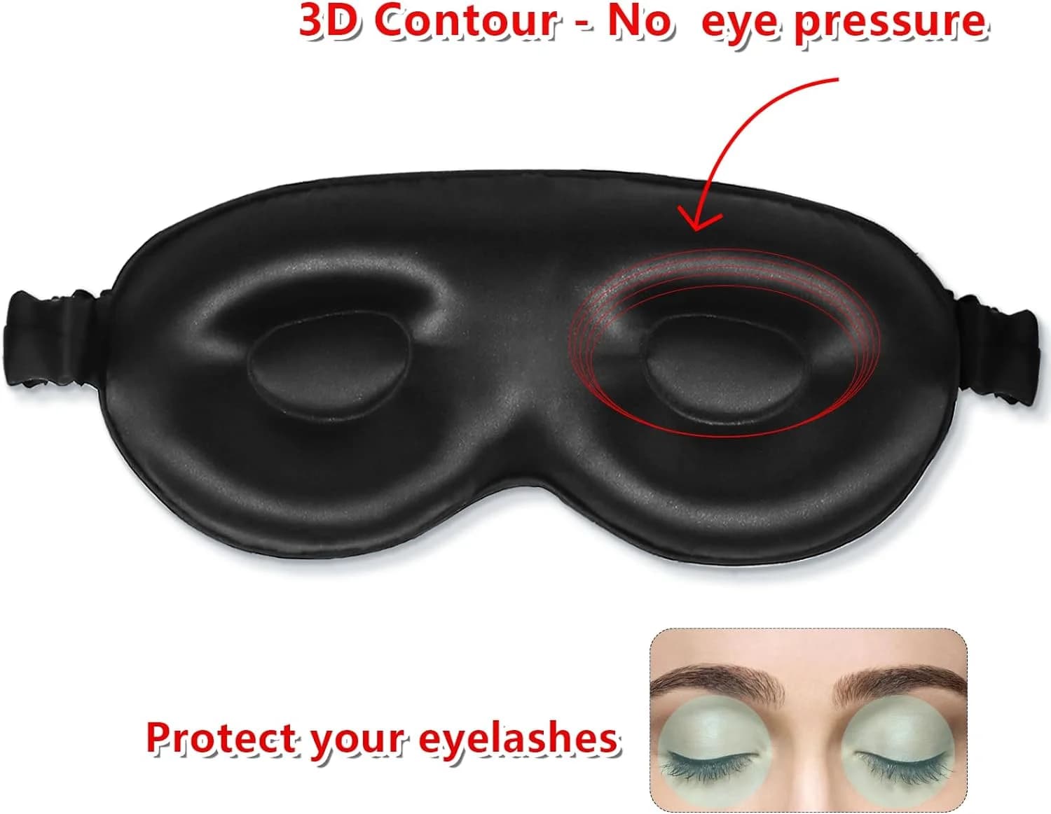 Masque de sommeil en soie de mûrier Pure 100%, couvre-yeux profilés 3D sans pression, bandeau doux p