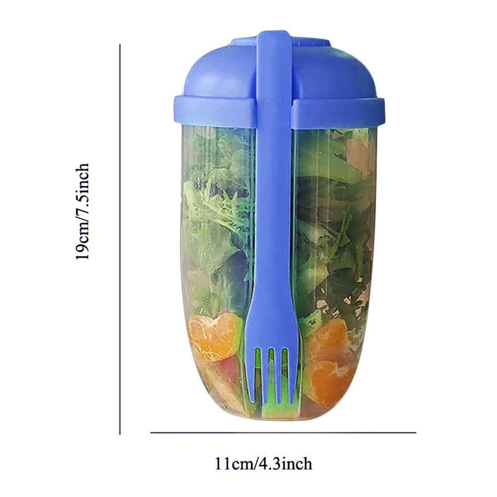 Tasse à salade portable avec fourchette, récipient à salade fraîche, bouteille de légumes, fruits, p