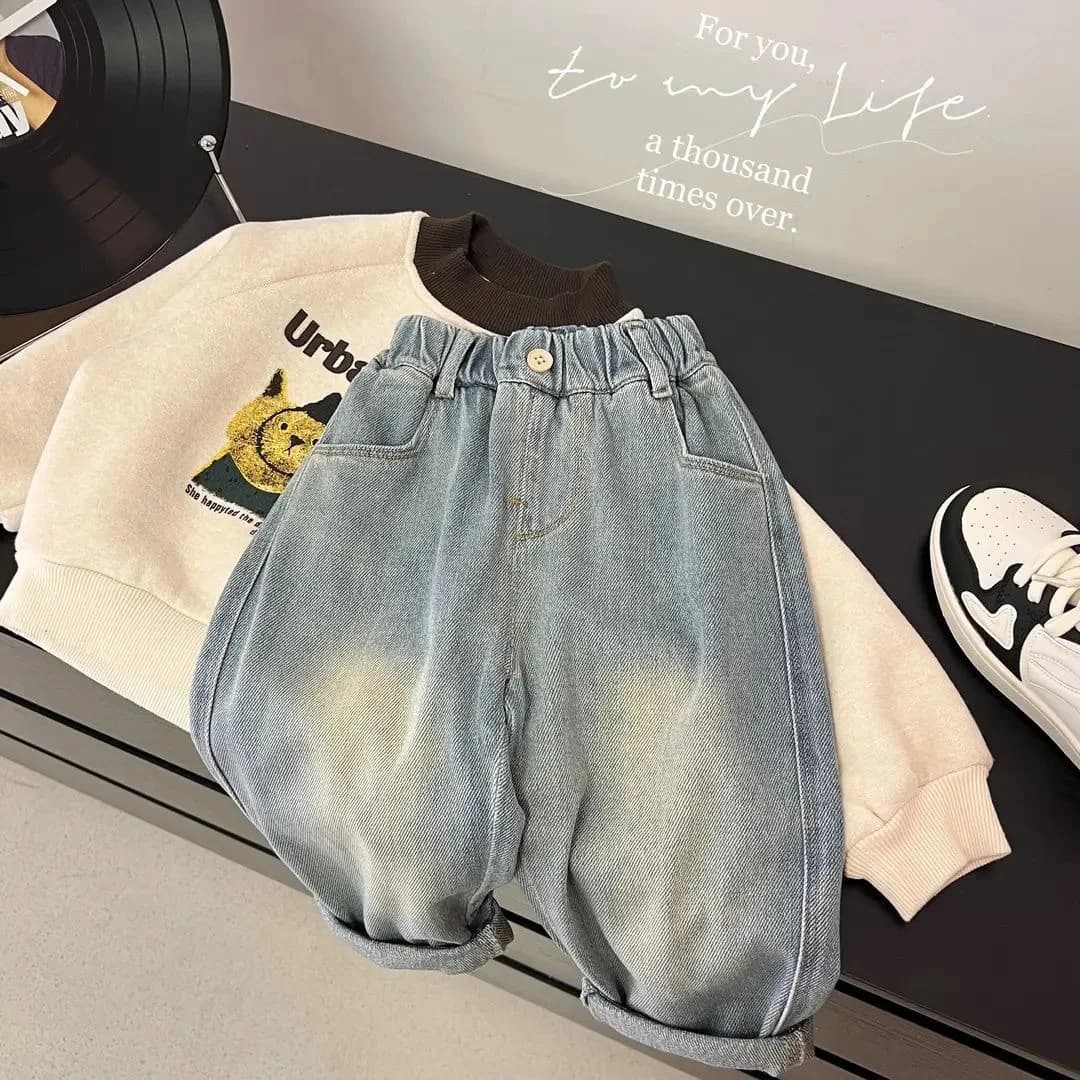Printemps automne enfant en bas âge garçons Denim pantalon coton Animepattern Babys garçons jean déc