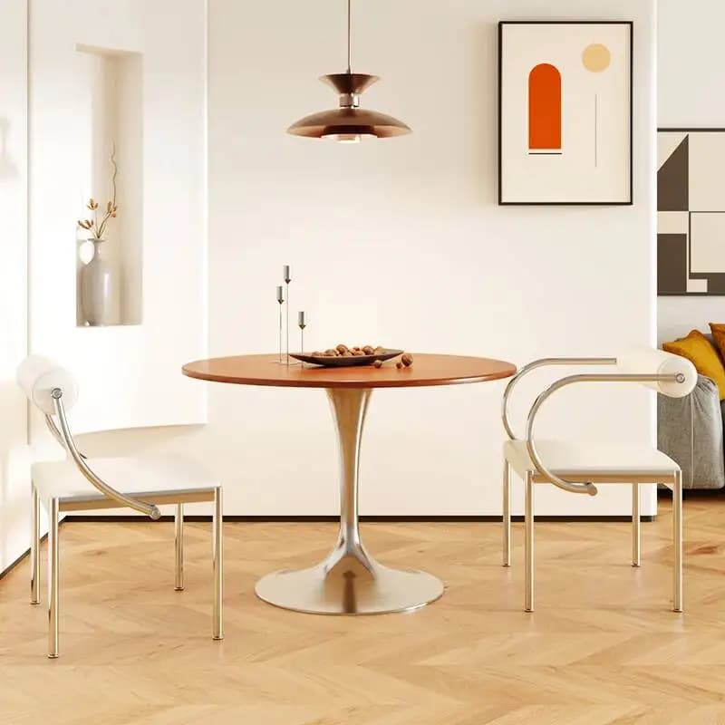 Chaises et table de salle à manger de luxe en bois massif, design nordique moderne et minimaliste, p