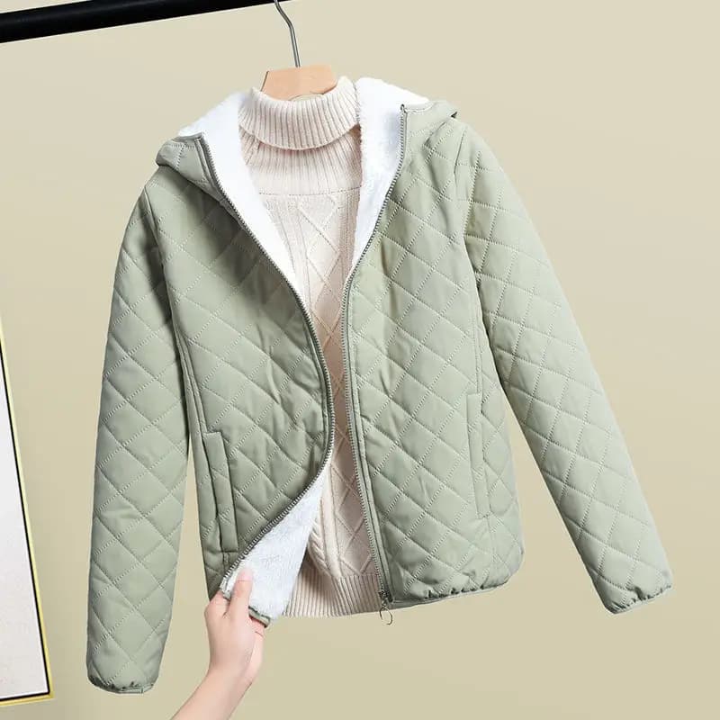 Nouvelle Veste Courte en Coton pour Femme Automne Hiver 2026 – Parka Légère et Chaude en Polaire Épa