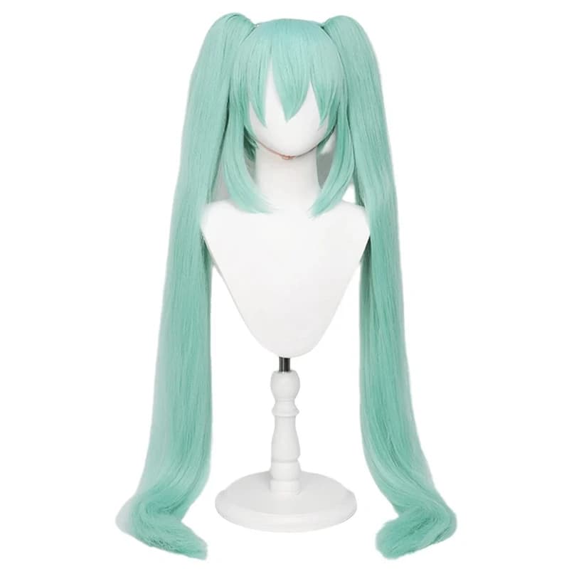 Hatsune Miku miku animation perruque simulation double queue de cheval cheveux longs style perruque 