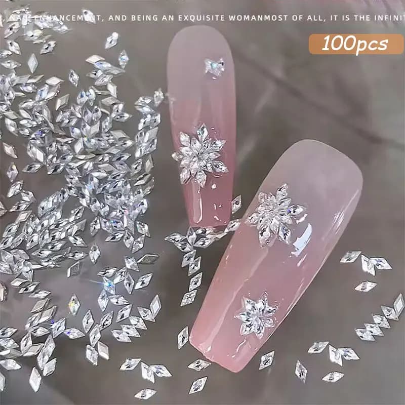 100 pièces brillant Zircon strass breloques pour ongles 1.5*3mm Mini ongles rhombiques pierres préci