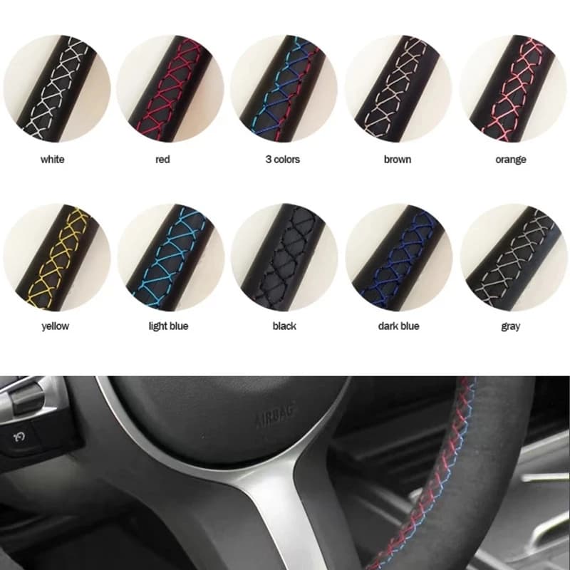 Housse de volant de voiture personnalisée, accessoires tressés en daim pour Audi A5 2008-2010 A3 (8P