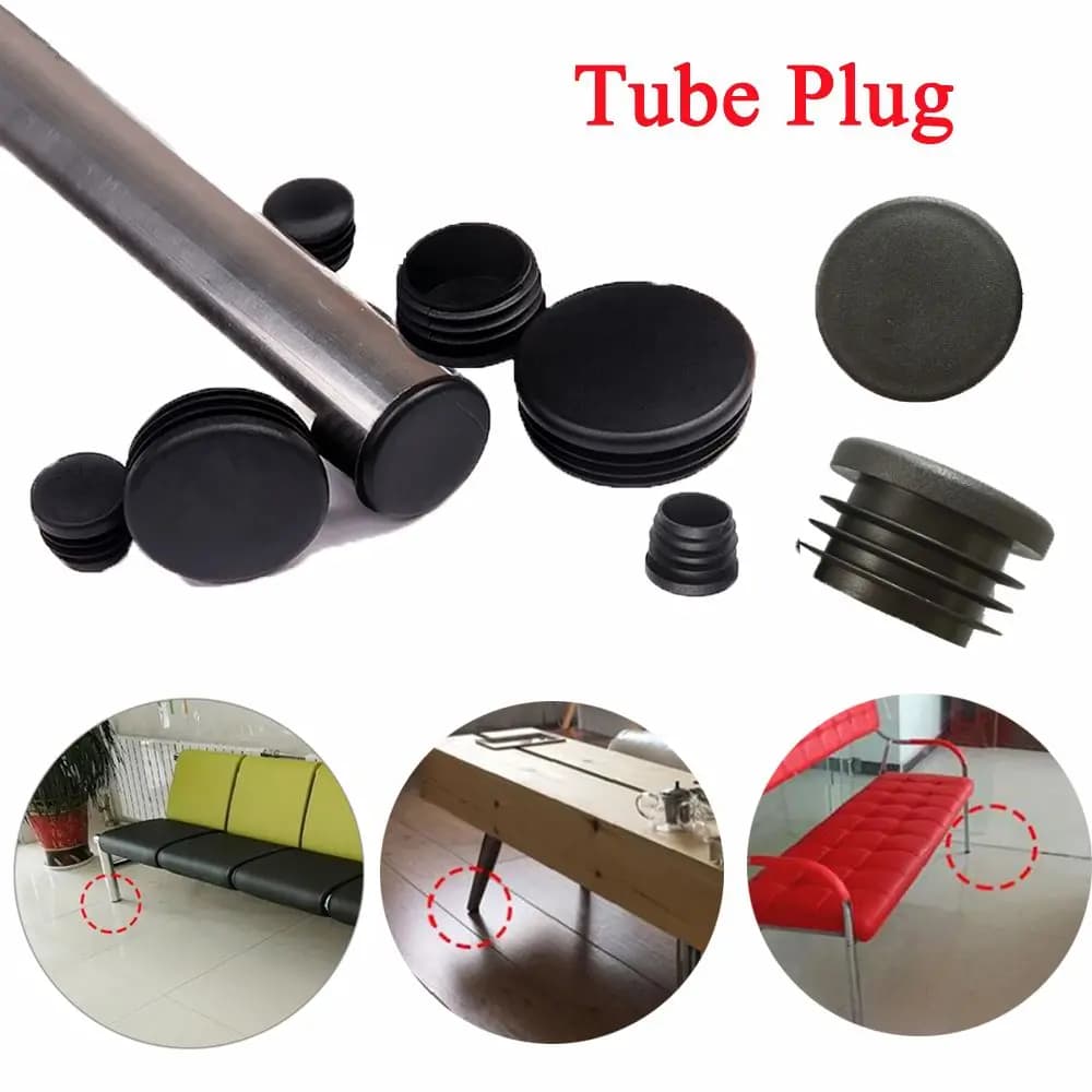 Tuyau rond enfichable en plastique noir, manchon intérieur de tuyau en acier, tête de prise, coussin