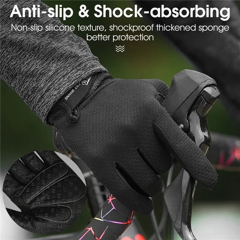 WEST BIKING – gants de cyclisme d'été, doigt complet, pour vtt, écran tactile, antidérapants, paume 