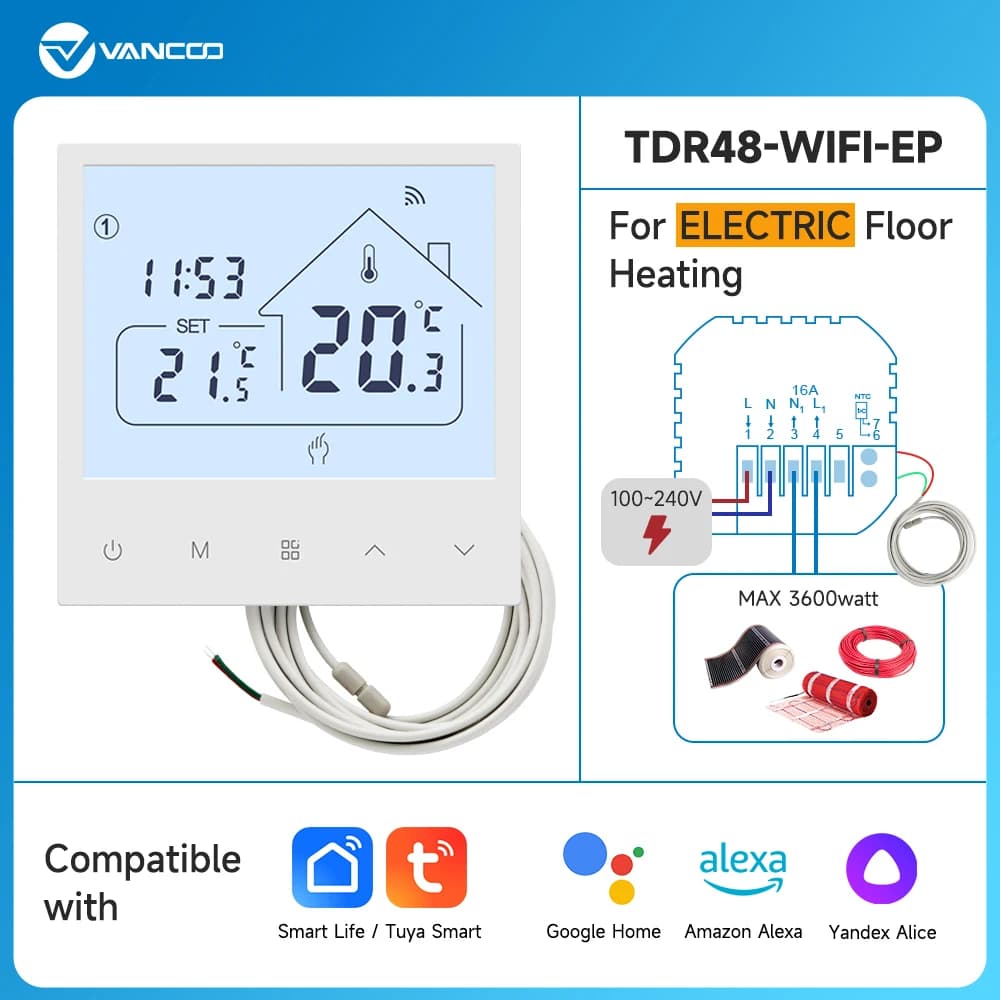 Thermostat WiFi pour chauffage électrique/à eau/à gaz, contrôleur de température, fonctionne avec Go