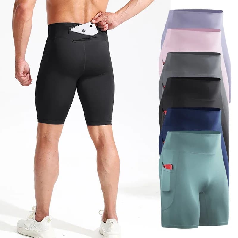 Hommes en plein air course poche Shorts conseil GYM cyclisme Fitness Legging équitation basket-ball 