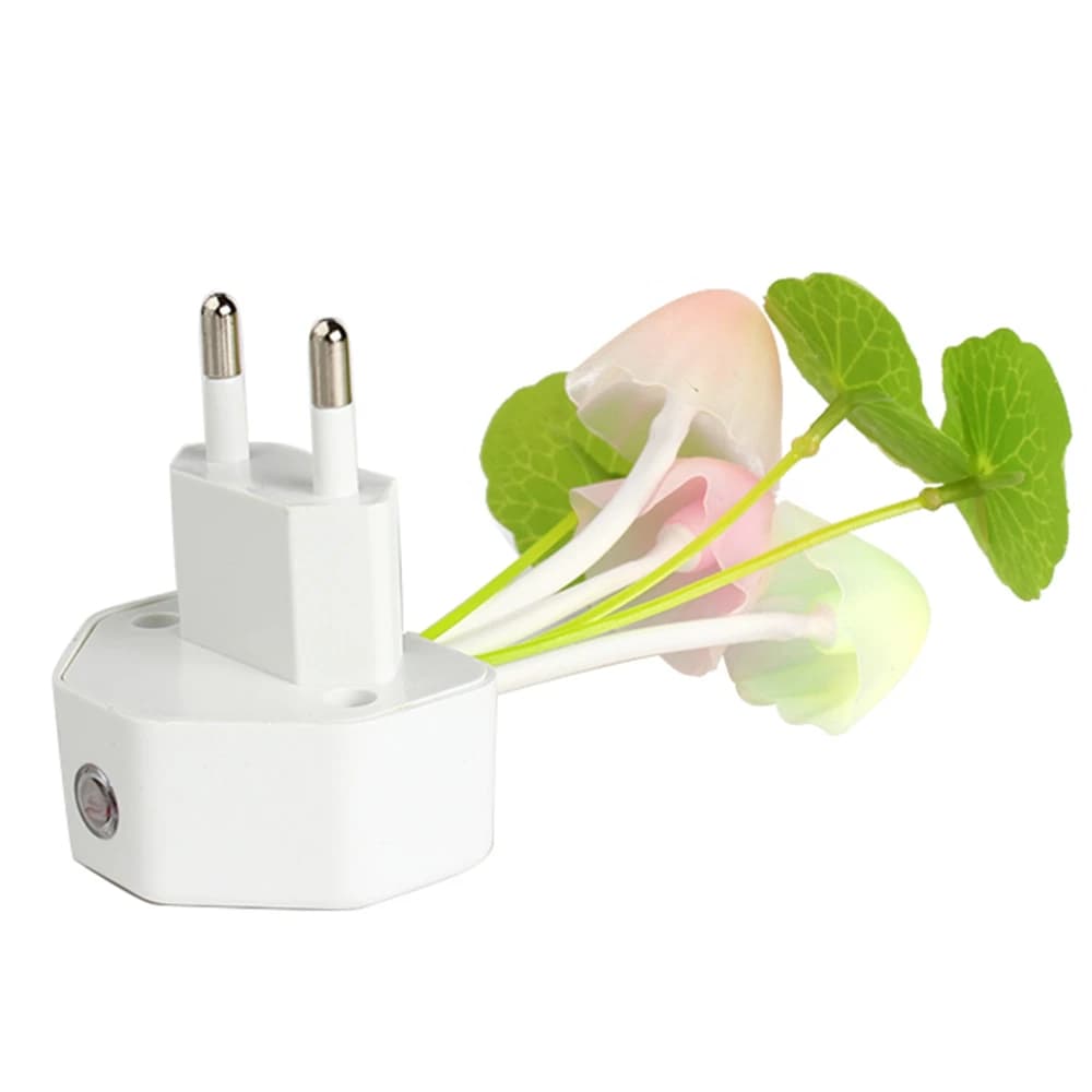 Capteur de prise européenne LED beau capteur de lumière romantique abajur infantil champignon veille