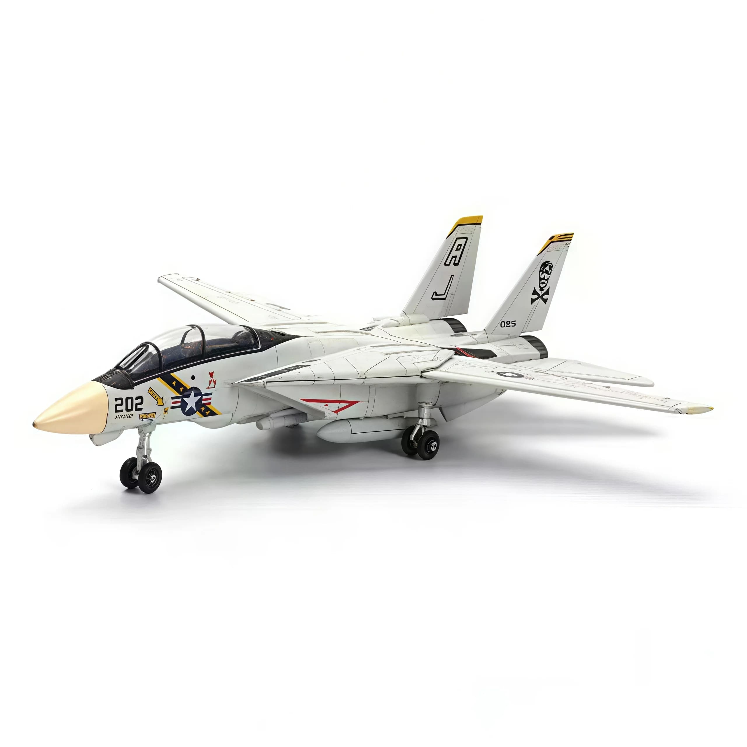 F-14 Fighter, 1:72, modèle d'avion en plastique assemblé (y compris présentoir), présentoir et colle