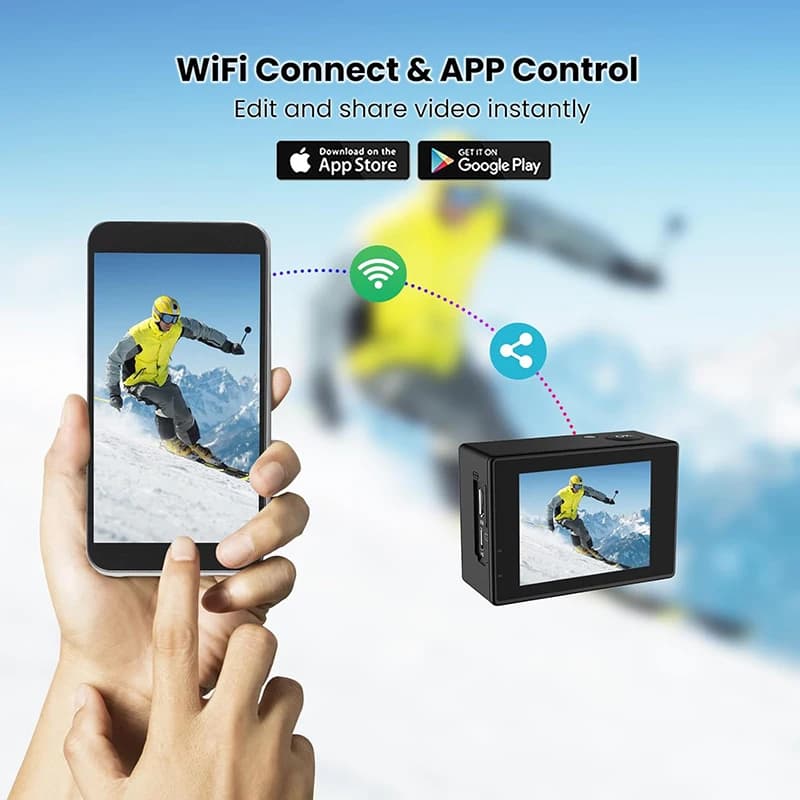 SJCAM SJ4000 double écran 4K caméra d'action 30M étanche Anti-secouement HD sport vidéo caméras d'ac