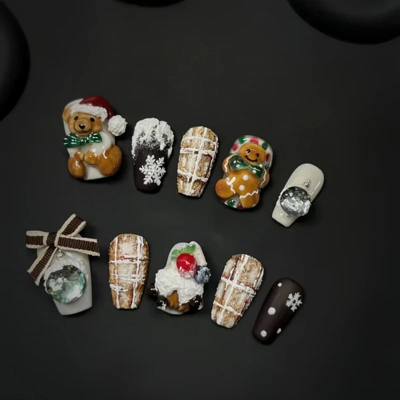 Moule 3D Transparent pour Nail Art, boule de cristal, avec étoiles, cœurs, flocons de neige et nœud 