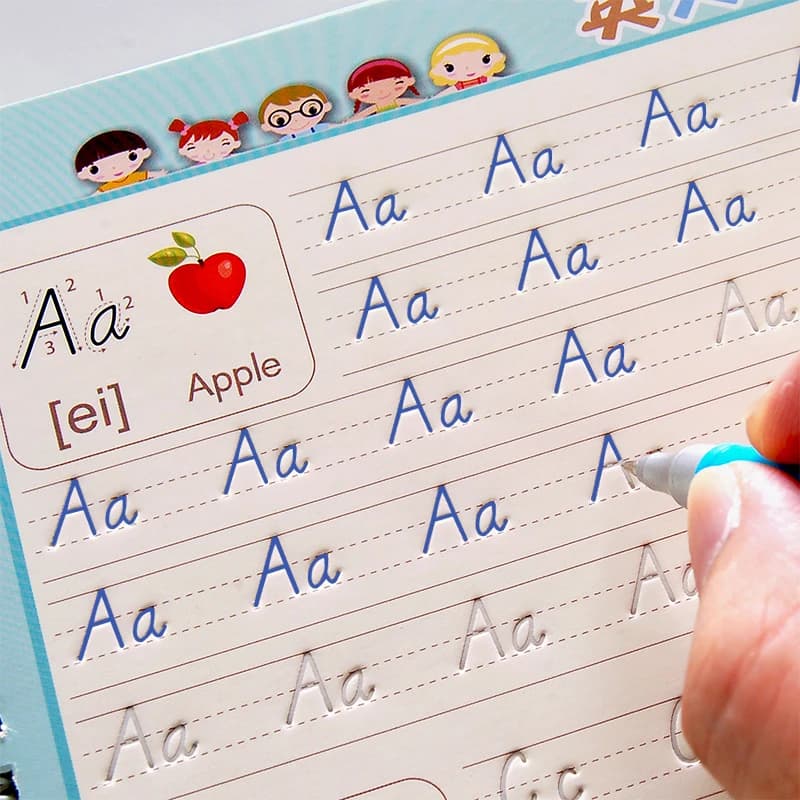 Cahier 3D réutilisable pour enfants, pour calligraphie, chiffres, écriture manuscrite, apprentissage