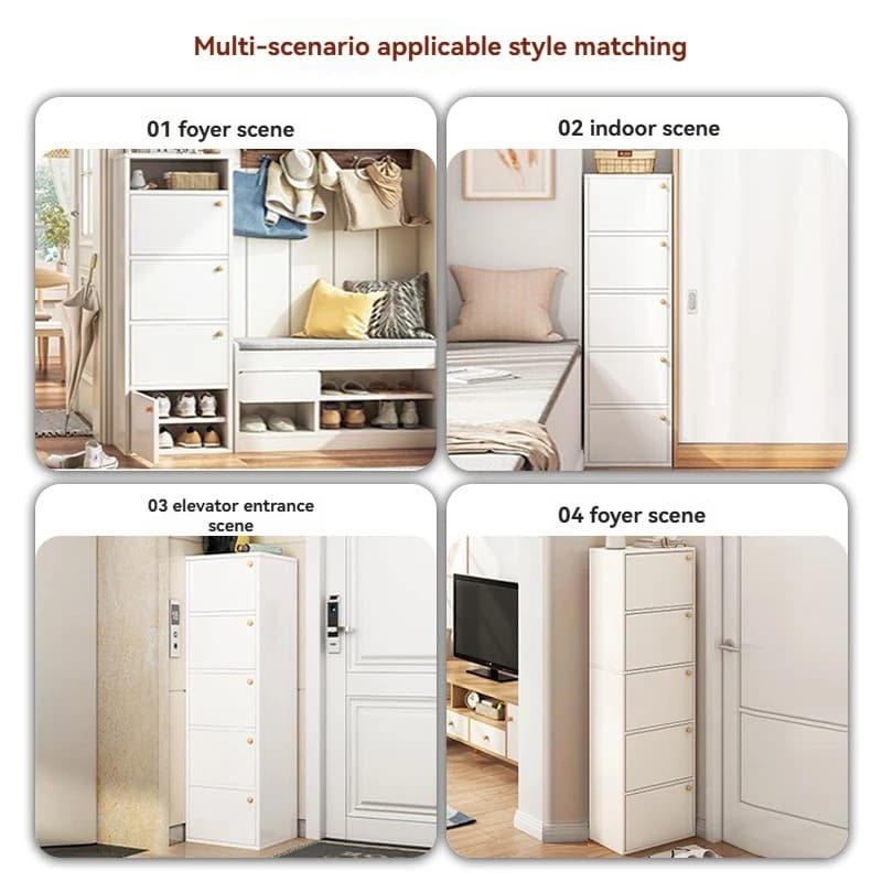 Étagère à chaussures domestique étroite, simple et peu encombrante, armoire d'entrée, petite unité, 