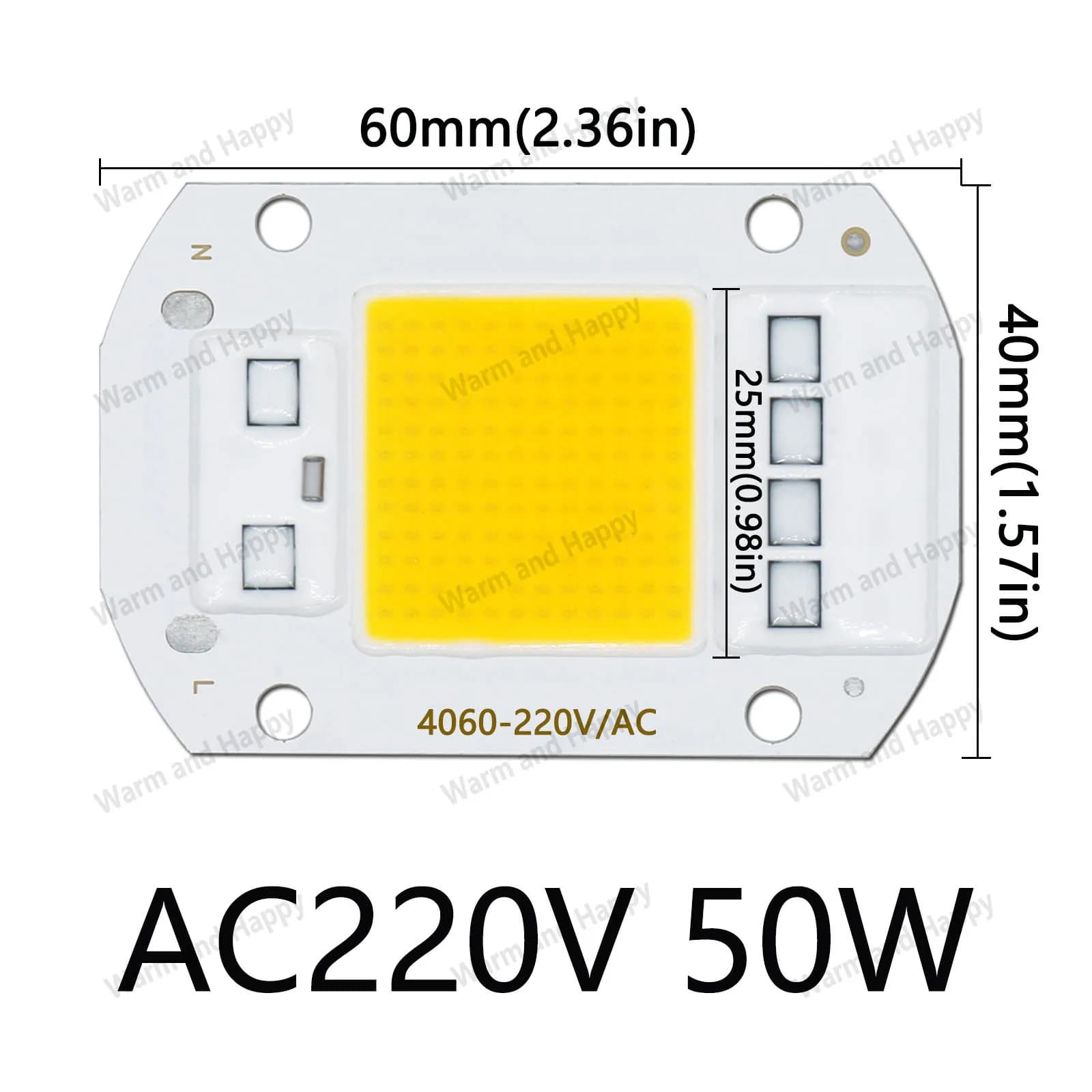 Puces IC intelligentes pour budgétaire LED, 10 pièces, 50W, AC 220V, pas besoin de pilote, COB, perl
