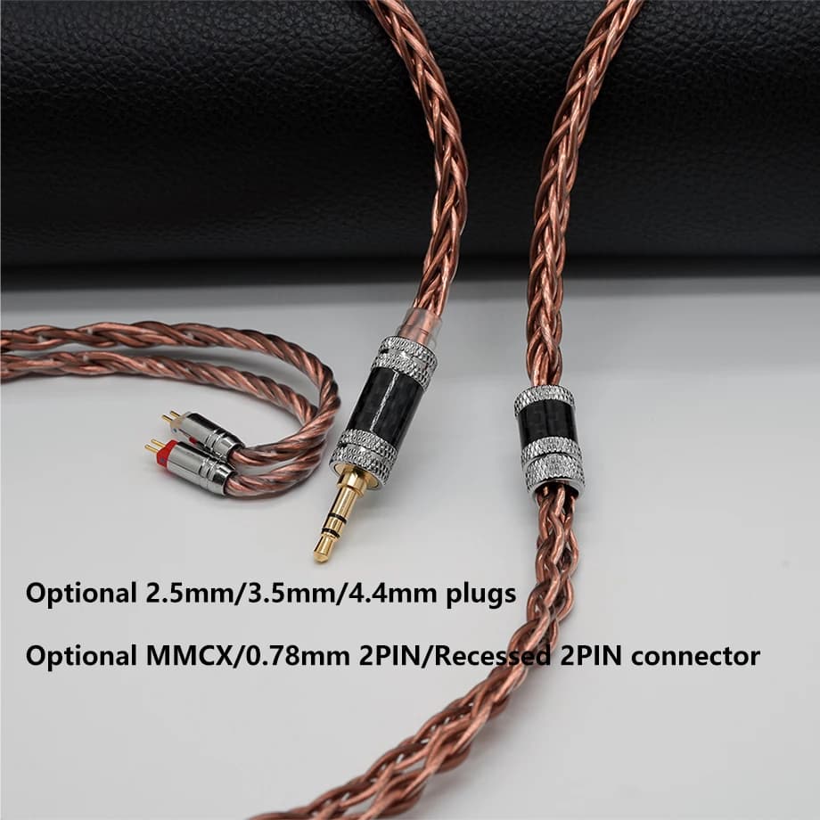 XINHS-Câble pour casque HIFI K01, 8 cœurs, cuivre brillant 7N, cuivre foncé 7N