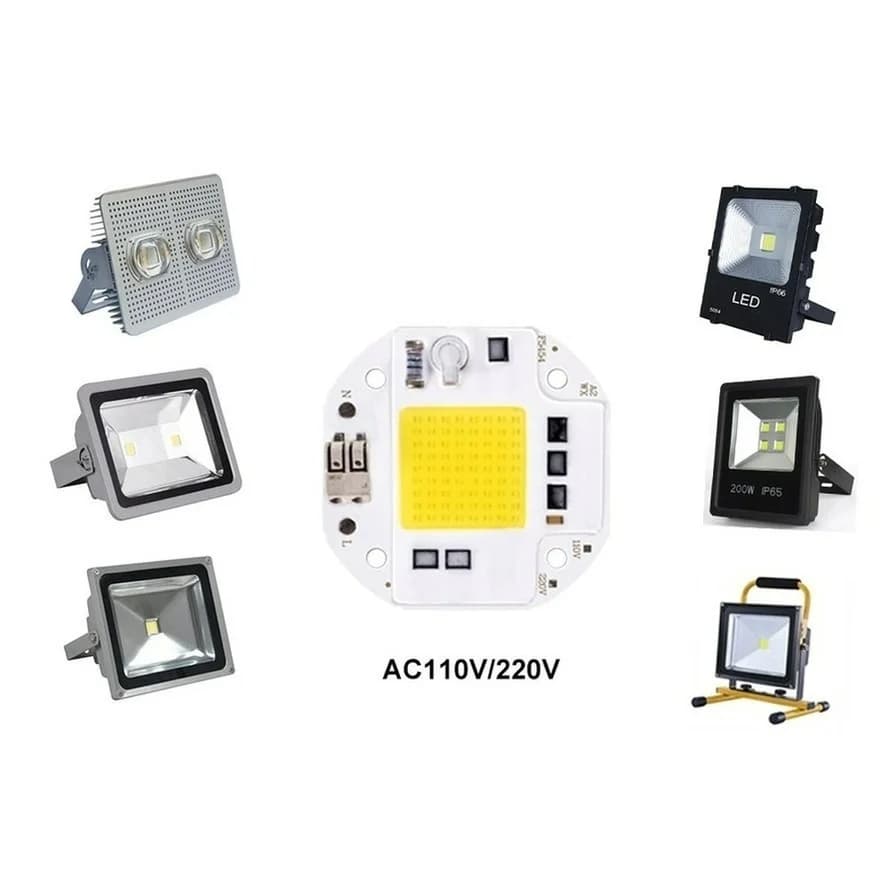 Puce LED COB haute puissance 100W 70W 50W, sans soudure, pour projecteur, projecteur 220V 110V, perl