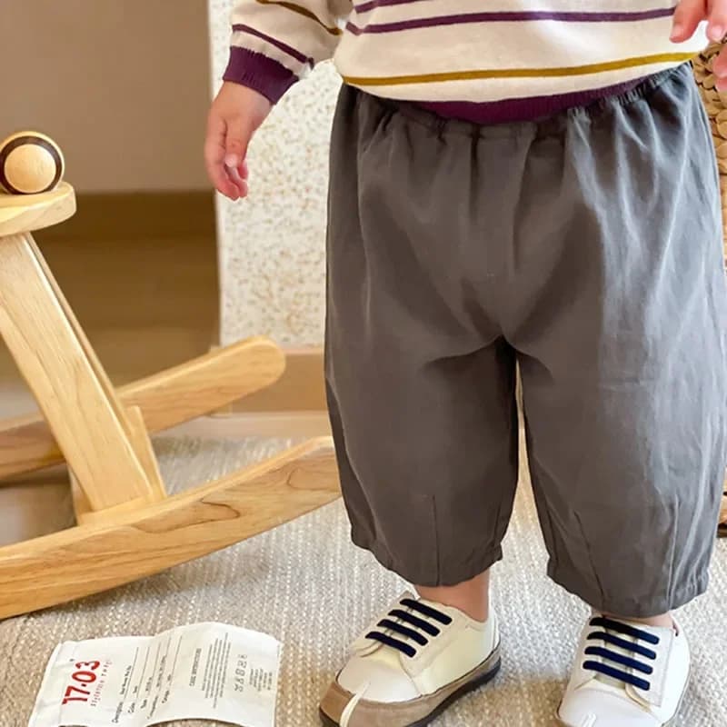 Solide garçon enfants mode pantalon enfant en bas âge vêtements été printemps bébé poche cheville lo