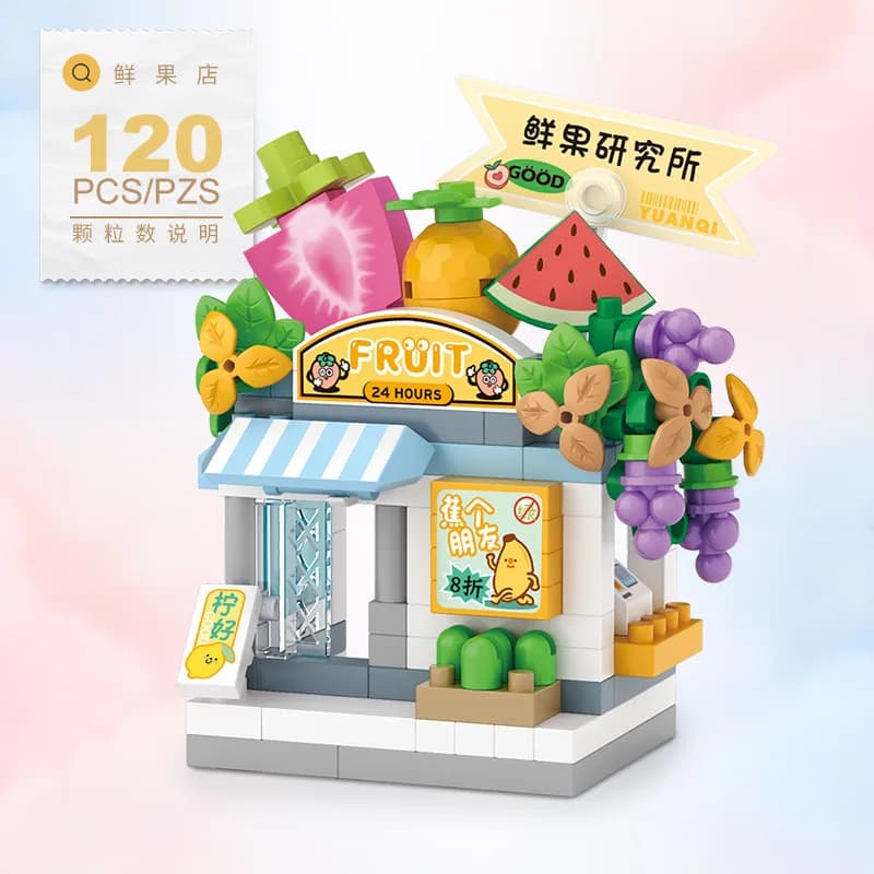NOUVEAU Kit de Blocs de Construction Modèle de Jouet en Briques : Restaurant, Dessert, Café, Fruits,