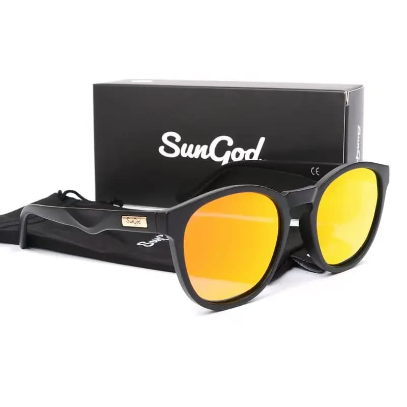 SUNGOD MIRAS Lunettes de soleil miroir bleu Lunettes à verres polarisés pour hommes Lunettes de sole