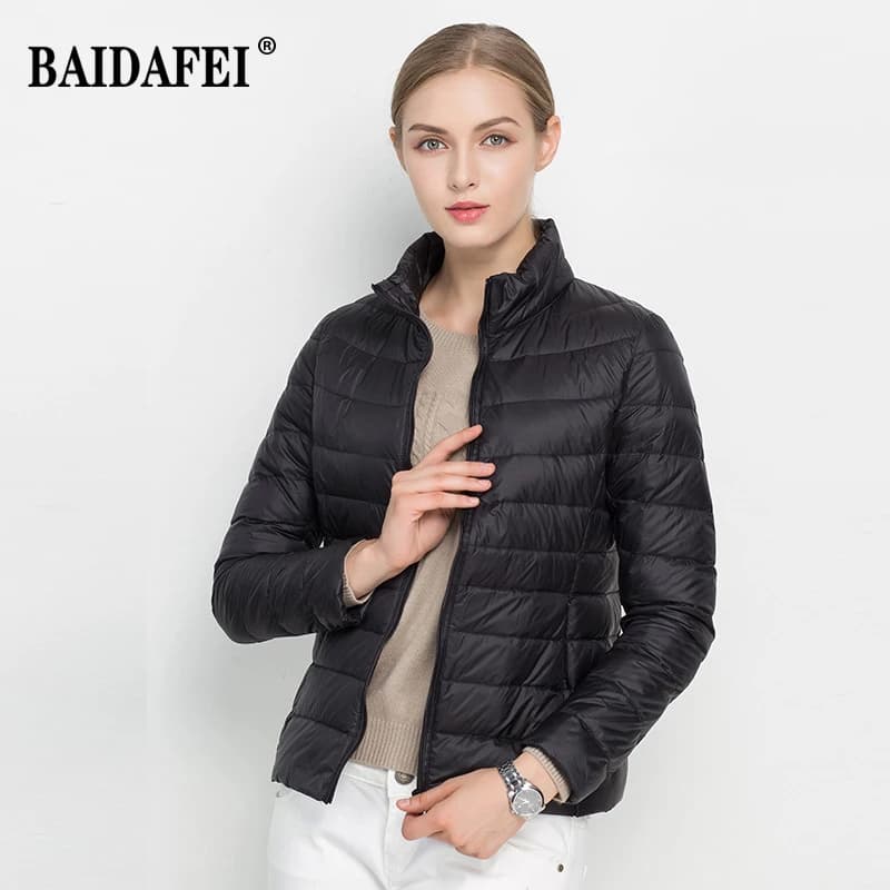 Veste courte bouffante pour femmes, nouvelle mode, col montant, légère, résistante à l'eau, emballab