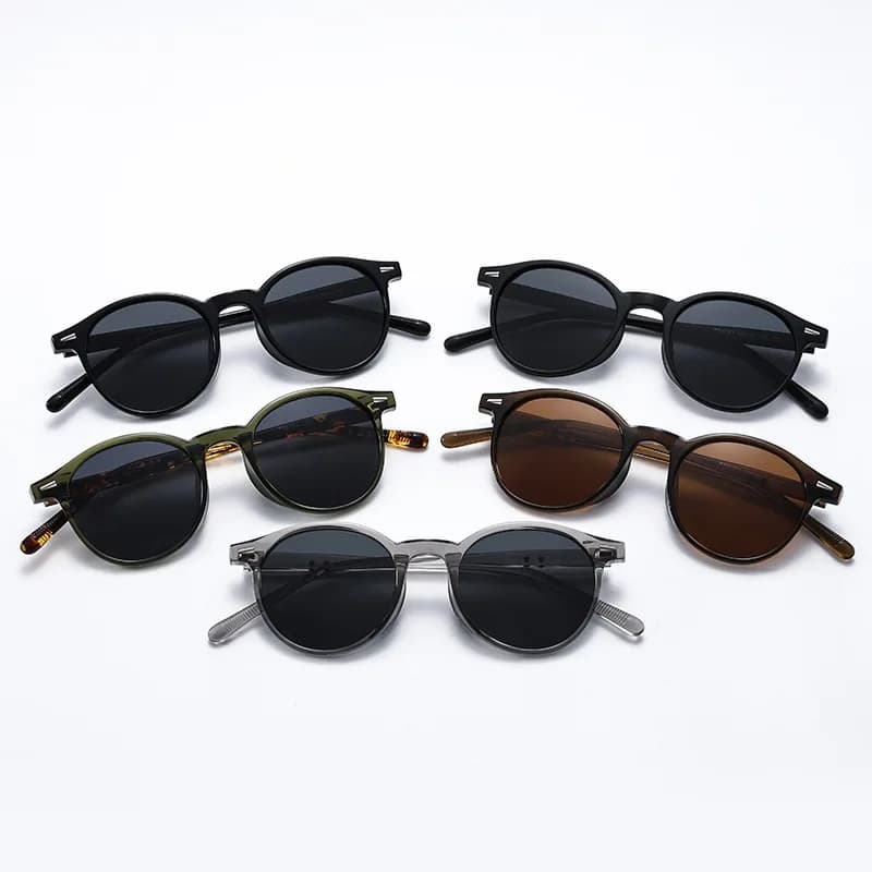 Lunettes de soleil rondes vintage pour femmes et hommes, lunettes de soleil circulaires, lunettes ov